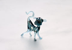 Blue Glass Monkey Figurine, Flame-Worked Art Glass Collectible