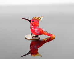 Hand-Blown Glass Cardinal Bird Figurine