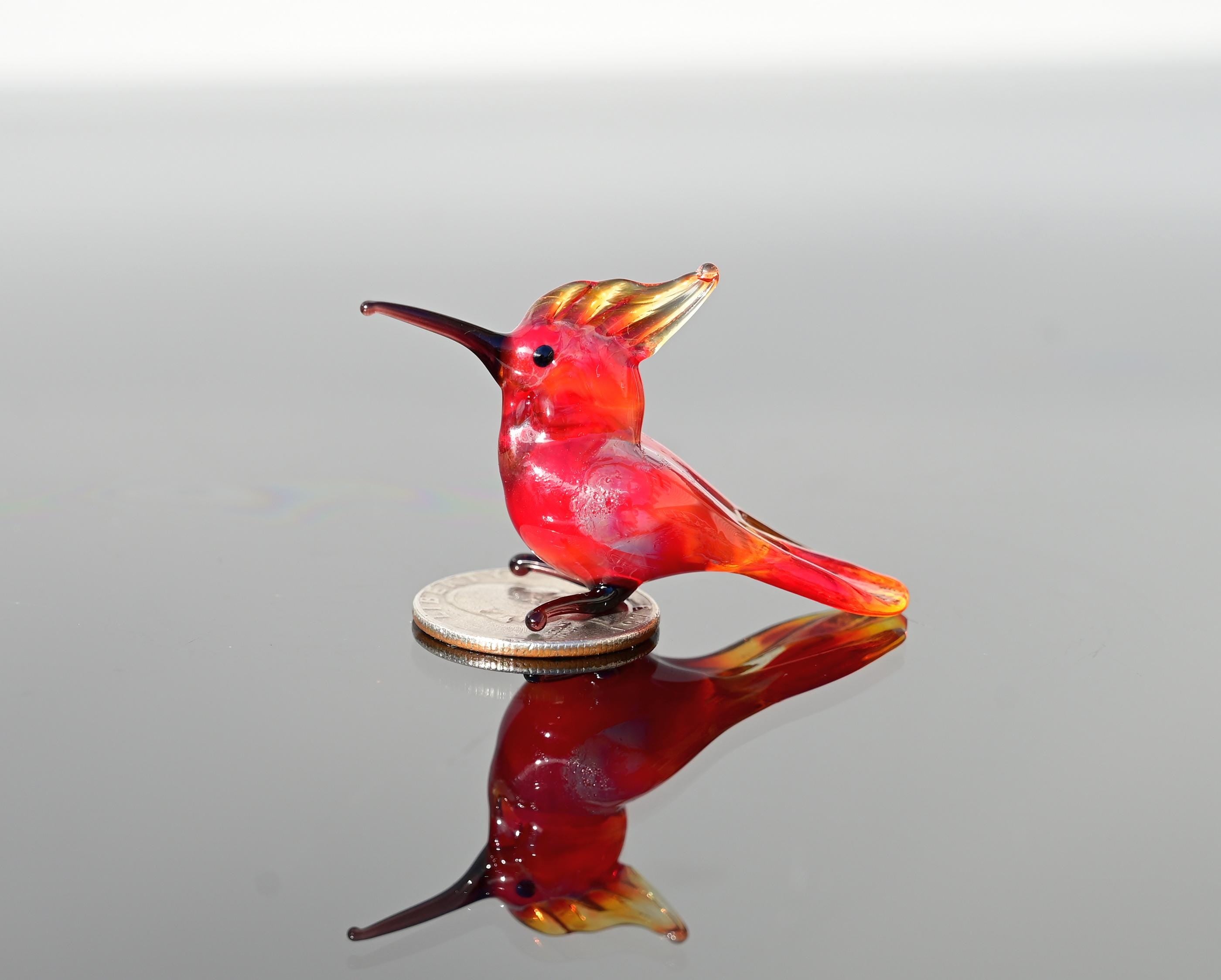 Hand-Blown Glass Cardinal Bird Figurine