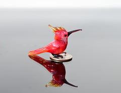Hand-Blown Glass Cardinal Bird Figurine