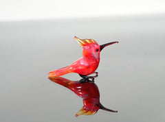 Hand-Blown Glass Cardinal Bird Figurine