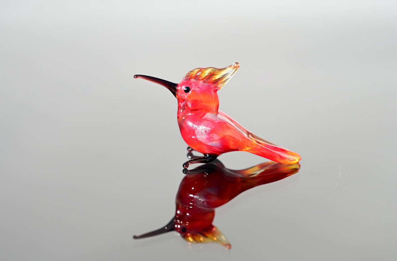 Cardinal Gifts, Cardinal, Glass Bird, Tiny Glass Animals, Cardinal Decor, Red Cardinal, Cardinal Memorial, Mini Glass Animals, Glass Animals
