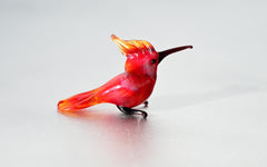 Hand-Blown Glass Cardinal Bird Figurine