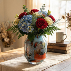 Hand-Blown Art Deco Glass Vase – Handmade Murano-Style Statement Decor