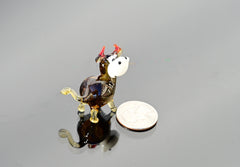Hand Blown Glass Cow Figurine – Tiny Whimsical Sculpture, Mini Farm Animal Decor Gift