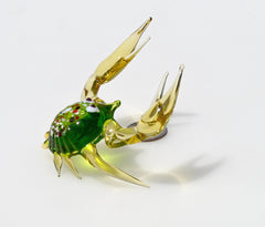 Hand-Blown Multicolor Glass Crab Figurine – CuteGlassAnimals Lampwork Sculpture.