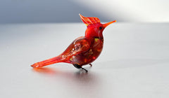 Hand-blown glass Cardinal bird. Intricate, Detailed figurine with a lot of character and personality.