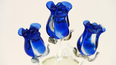 Blue Glass Rose, Glass Flower Bouquet, Glass Flowers, Glass Roses, Forever Rose, Something Blue, Wedding Gift, Mothers Day Gifts, Glass Art