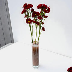 Brown Glass Vase - Glass Cylinder Vase - Heavy Glass Vase - Dark Brown Vase - Hand Blown Glass Vase - Home Decor Gift for Her