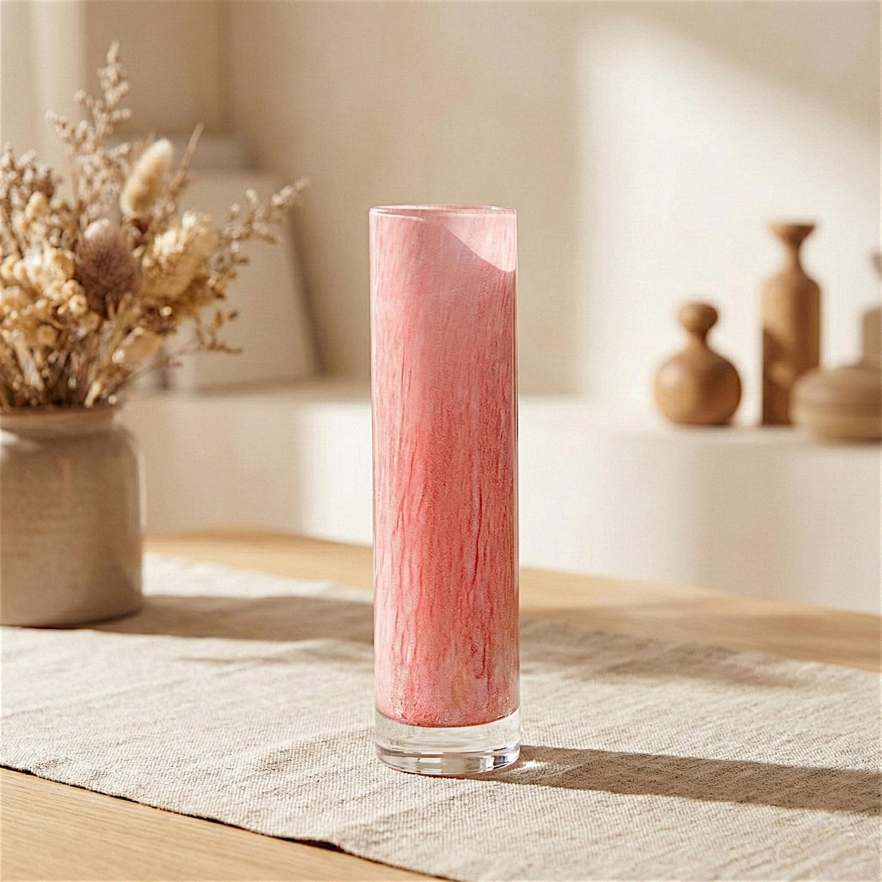 Pink Vase - Glass Flower Vase - Blown Glass Vase - Handmade Vase - Murano Glass Vase - Art Glass Vase Decor Gift for Her