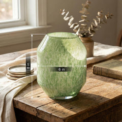 Sage Green Vase - Green Glass Vase - Green Flower Vase - Hand Blown Glass Vase - Handmade Vases for Flowers - Home Decor Gift for Her