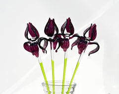 Glass Iris, Purple Glass Flowers, Glass Birth Month Flower, February Birth Flower Bouquet, Glass Flowers Bouquet, February Birthday Gifts