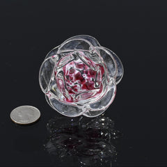 Handblown Glass Rose Sculpture: Artisan Floral Decor, Unique Keepsake