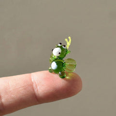 Mini Handblown Glass Dragon Figurine: Collectible Fantasy Sculpture
