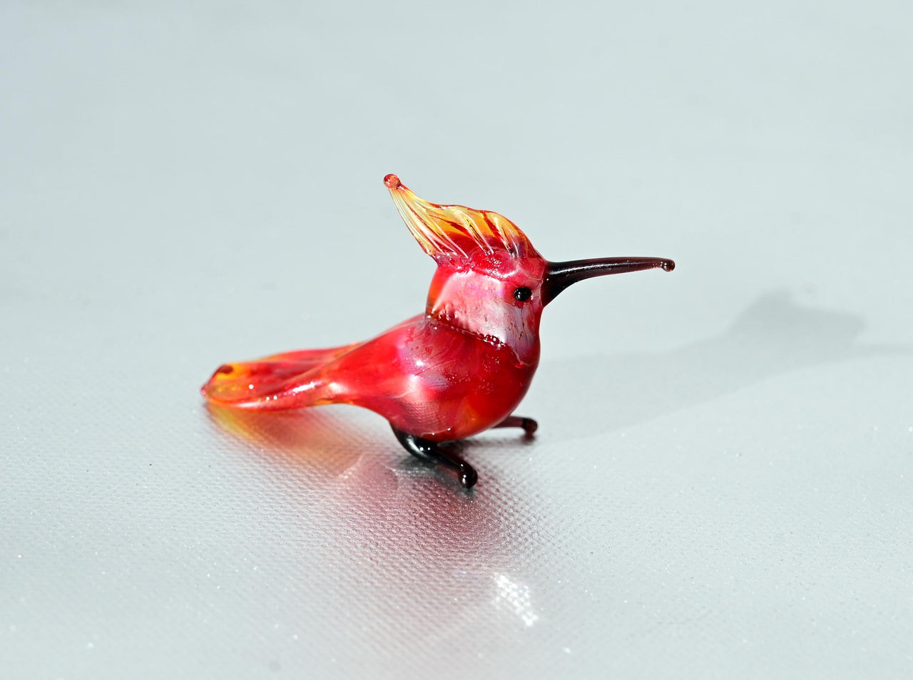 Hand-Blown Glass Cardinal Bird Figurine