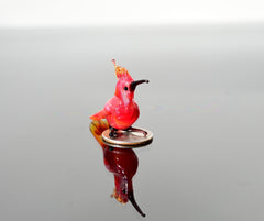 Hand-Blown Glass Cardinal Bird Figurine