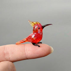 Hand-Blown Glass Cardinal Bird Figurine