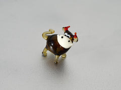 Hand-Blown Glass Cauf Figurine – Tiny Whimsical Sculpture, Mini Farm Animal Decor Gift