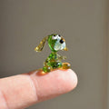 Tiny Green Glass Dog Figurine: Whimsical Lampwork Miniature