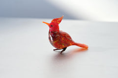 Hand-blown glass Cardinal bird. Intricate, Detailed figurine with a lot of character and personality.
