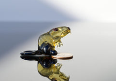Realistically looking Hand Blown Glass Beaver. Detailed figurine with personality.