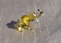 Mini Yellow Glass Hippo Figurine: Sentimental Animal Keepsake