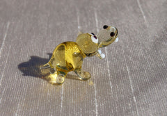 Mini Yellow Glass Hippo Figurine: Sentimental Animal Keepsake