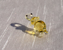 Mini Yellow Glass Hippo Figurine: Sentimental Animal Keepsake