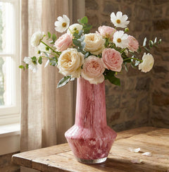 Vases for Flowers Unique - Pink Art Deco  Vase - Blown Glass Vase - Murano Glass Vase - Glass Flower Vase - Unique Vase Decor - Modern