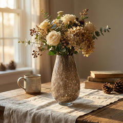 Brown Blown Glass Vase | Handmade Murano Style Art Glass Vase | Small Unique Flower Vase Luxury Modern Home Decor Gift