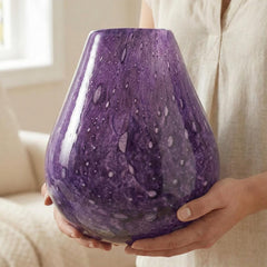 Hand Blown Purple Glass Vase