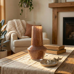 Glass Vase For Flowers - Brown Art Deco Vase - Blown Glass Vase - Murano Glass Vase - Glass Flower Vase - Unique Vase Decor Modern