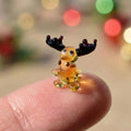 Miniature Hand Blown Glass Reindeer Figurine: Holiday Decor