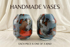 Unique Flower Vase | Blown Glass Vase | Handmade Art Deco Vase | Murano Glass Vase | Unique Flower Vase for Modern Home Decor Gift