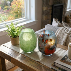 Sage Green Glass Flower Vase