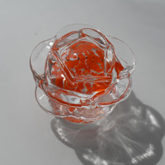 Orange Glass Rose - Romantic Mothers Day Gifts For Her - Rose Love Gift - Hand Blown Orange Glass Rose - Glass Rose Flower -