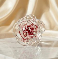 Pink Glass Rose Paperweight