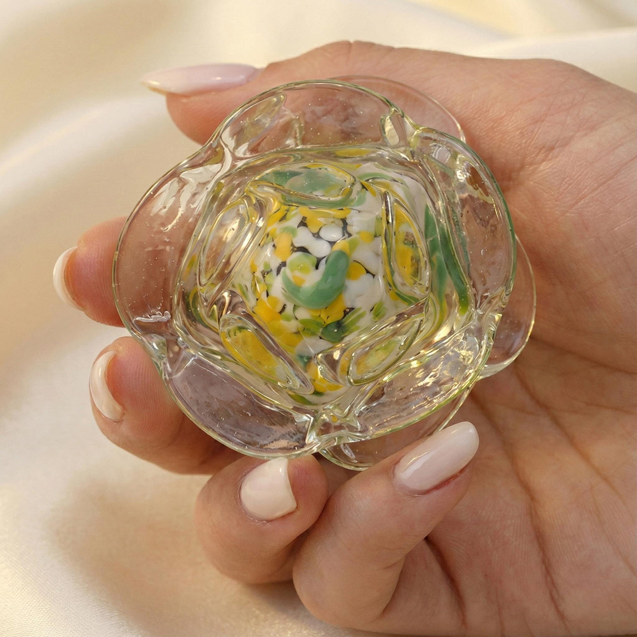 Glass Paperweight, Hand Blown Glass Rose, Rose Love Gift, Yellow Glass Rose, Glass Rose Flower, Spring Decor Gift For Her, Birthday Gift
