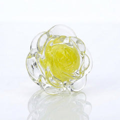 Yellow Rose Glass Paperweight