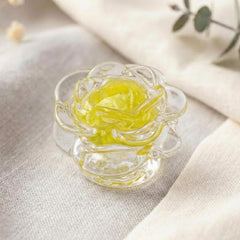 Yellow Rose Glass Paperweight
