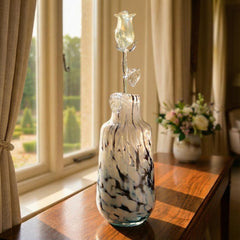Winter Rose Glass Centerpiece
