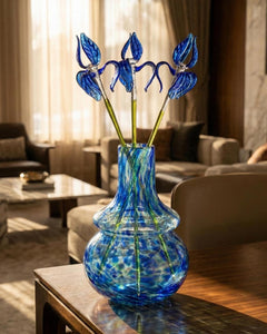 Oceanic Iris Glass Centerpiece