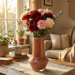 Glass Vase For Flowers - Brown Art Deco Vase - Blown Glass Vase - Murano Glass Vase - Glass Flower Vase - Unique Vase Decor Modern