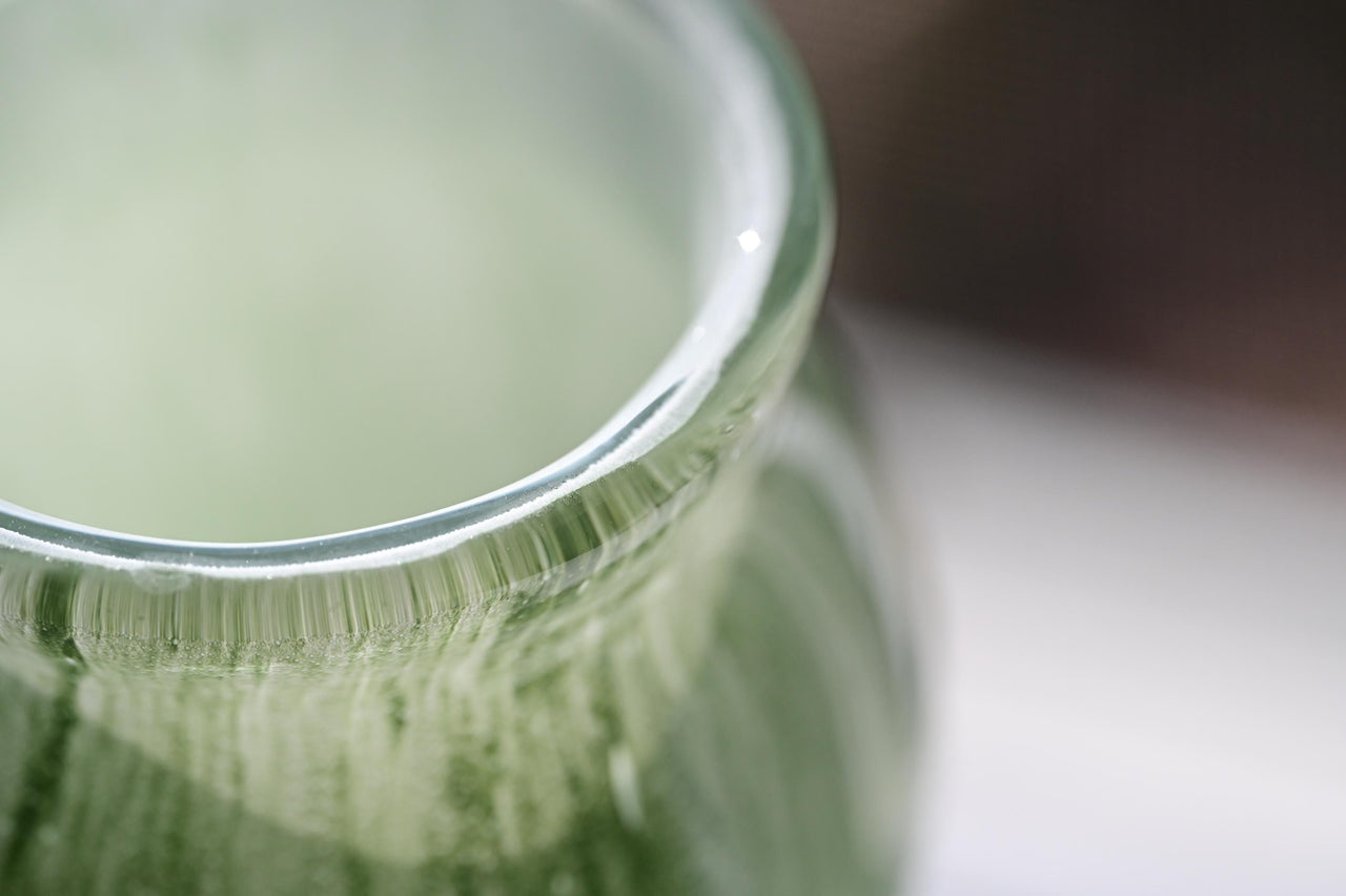 Sage Green Vase - Double Gourd Hand Blown Glass Vase - Art Deco Vase - Murano Glass Vase - Vase for Flowers  - Modern Art Glass Home Decor