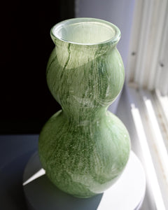 Sage Green Vase - Double Gourd Hand Blown Glass Vase - Art Deco Vase - Murano Glass Vase - Vase for Flowers  - Modern Art Glass Home Decor