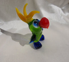 Cute Glass Parrot. Whimsical figurine with a lot of character and personality. Excellent addition to your glass menagerie collection