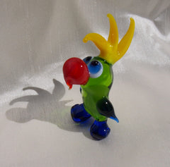 Cute Glass Parrot. Whimsical figurine with a lot of character and personality. Excellent addition to your glass menagerie collection