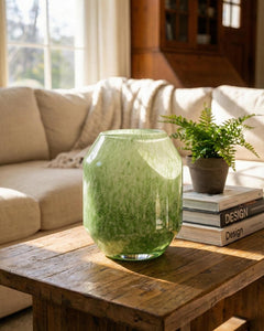 Sage Green Glass Flower Vase