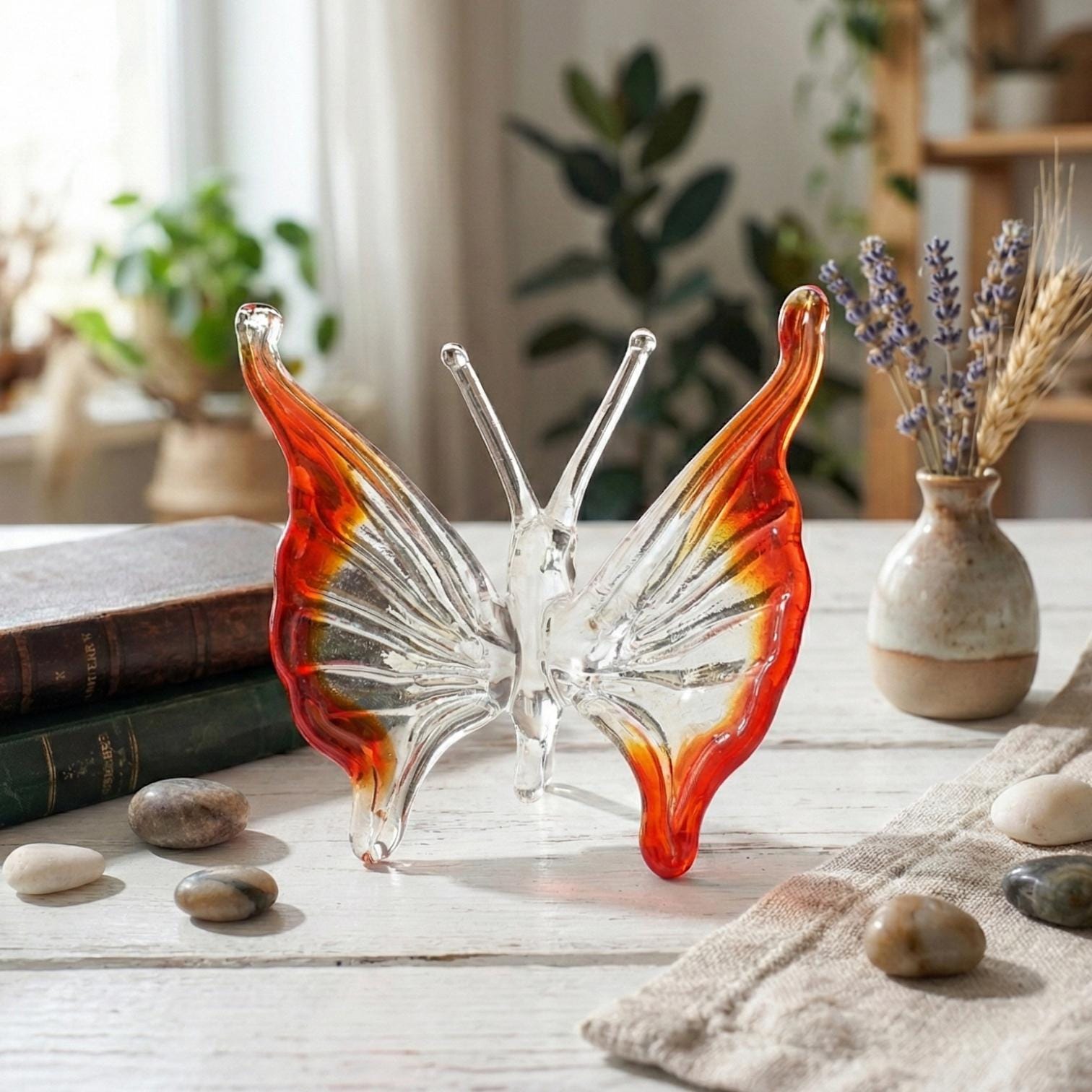 Butterfly Art, Butterfly Decor, Butterfly Gifts, Glass Sculpture, Glass Butterfly, Glass Animals, Monarch Butterfly, Butterfly Gift, Red