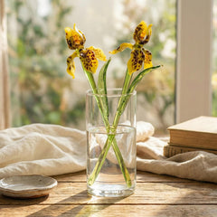 Glass Iris Flower, Glass Birth Month Flower, Iris Gift, Iris Art, Glass Flowers Bouquet, Birth Flower Glass, Grandmas Garden, Mothers Day
